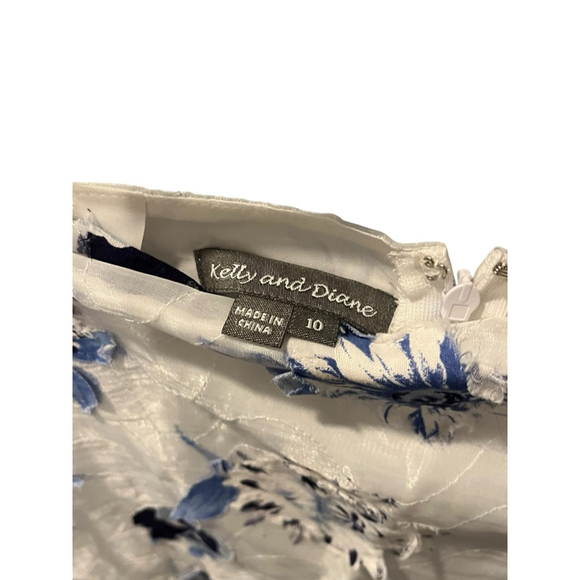 Kelly And Diane NWT Top and Skirt Floral Lace Set Size 10 Blue White Lightweight - Picture 13 of 15